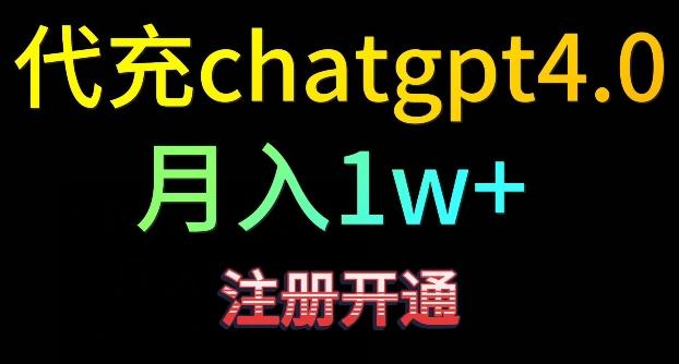 代充chatgpt4，日入500+，精准引流，暴力变现【揭秘】-E网资源