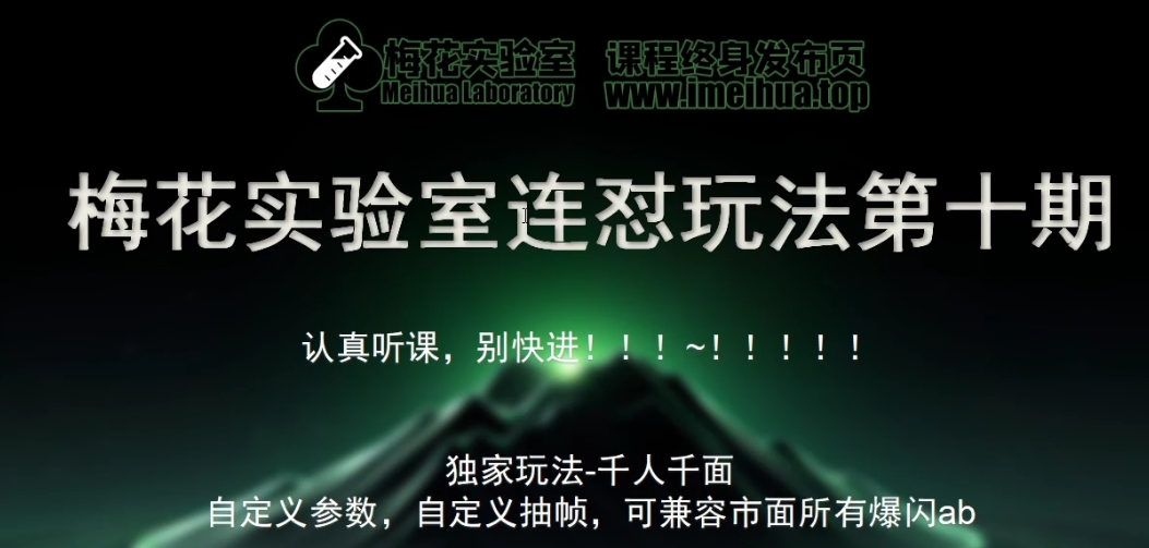 梅花实验室社群专享课视频号连怼玩法第十期课程+第二部分-FF助手全新高自由万能爆闪AB处理-E网资源