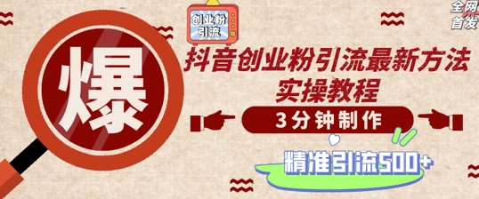 轻松制作创业类视频，一天被动加精准创业粉500+【揭秘】-E网资源