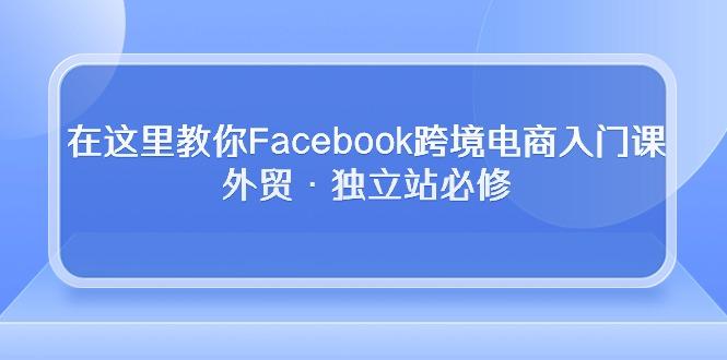 在这里教你Facebook跨境电商入门课，外贸·独立站必修-E网资源