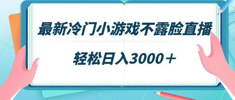 最新冷门小游戏不露脸直播，场观稳定几千，轻松日入3000＋-E网资源