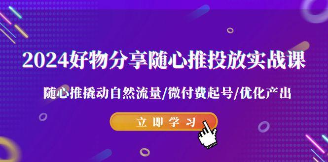 2024好物分享-随心推投放实战课 随心推撬动自然流量/微付费起号/优化产出-E网资源