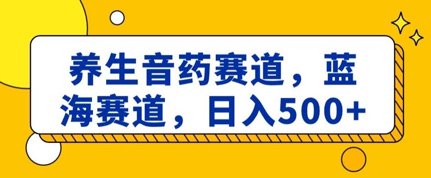 养生音药赛道，蓝海赛道，日入500+【揭秘】-E网资源