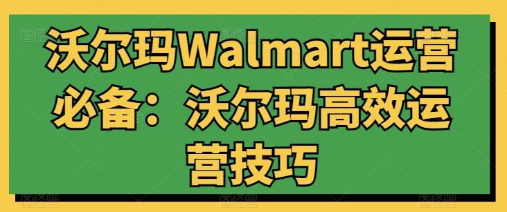 沃尔玛Walmart运营必备：沃尔玛高效运营技巧-E网资源
