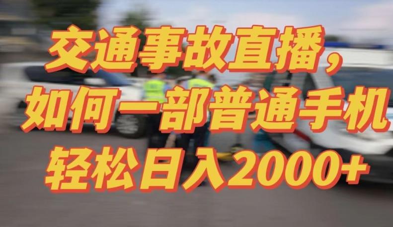 2024最新玩法半无人交通事故直播，实战式教学，轻松日入2000＋，人人都可做【揭秘】-E网资源
