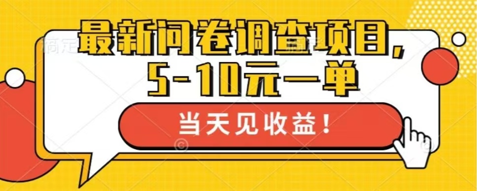最新问卷调查项目，单日零撸100＋-E网资源