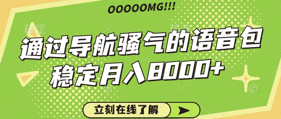 骚气的导航语音包，自用的同时还可以作为项目操作，月入8000+-E网资源