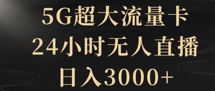 5G超大流量卡，24小时无人直播，日入3000+【揭秘】-E网资源