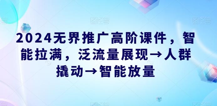 2024无界推广高阶课件，智能拉满，泛流量展现→人群撬动→智能放量-E网资源