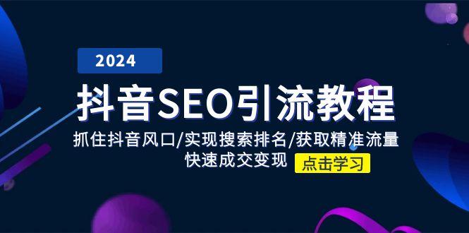 抖音 SEO引流教程：抓住抖音风口/实现搜索排名/获取精准流量/快速成交变现-E网资源