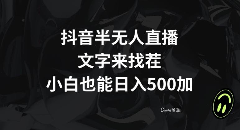 抖音半无人直播，文字来找茬小游戏，每天收益500+【揭秘】-E网资源