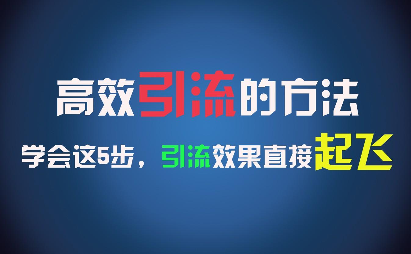 高效引流的方法，可以帮助你日引300+创业粉，一年轻松收入30万，比打工强太多！-E网资源