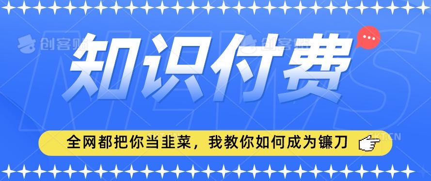 2024最新知识付费项目，小白也能轻松入局，全网都在教你做项目，我教你做镰刀【揭秘】-E网资源