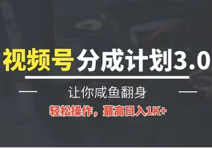 24年视频号冷门蓝海赛道，操作简单，单号收益可达四位数-E网资源