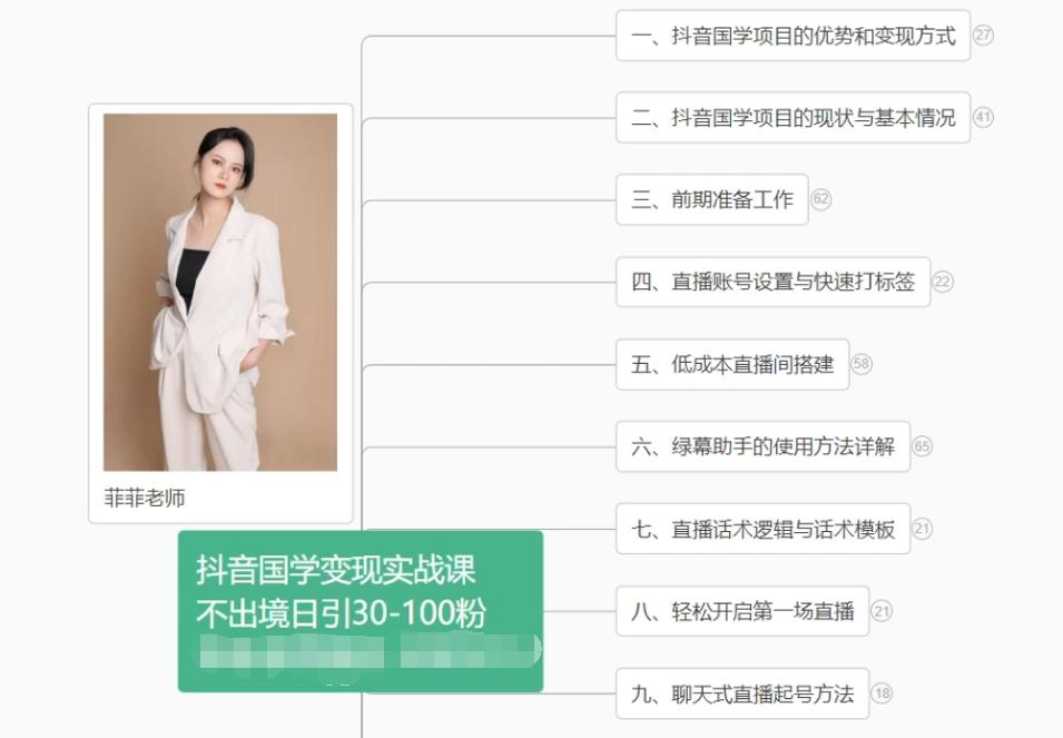 抖音国学变现项目：不出境日引30-100粉实战课程-E网资源