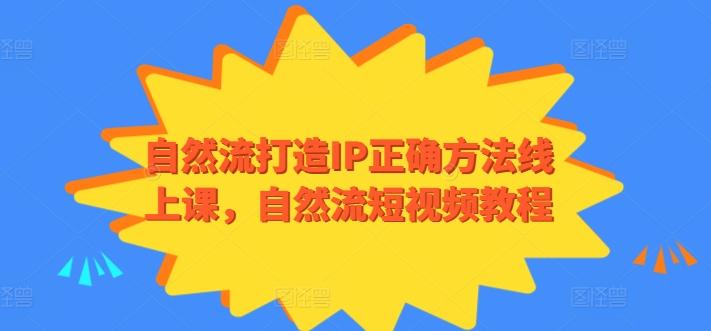 自然流打造IP正确方法线上课，自然流短视频教程-E网资源