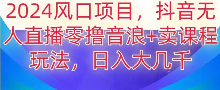 2024风口项目，抖音无人主播撸音浪+卖课程玩法，日入大几千【揭秘】-E网资源