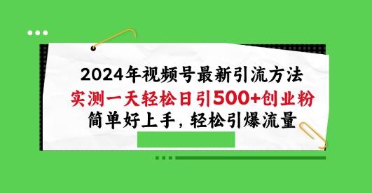 2024年视频号最新引流方法，实测一天轻松日引100+创业粉，简单好上手，轻松引爆流量【揭秘】-E网资源