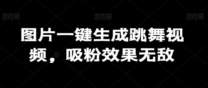 图片一键生成跳舞视频，吸粉效果无敌-E网资源