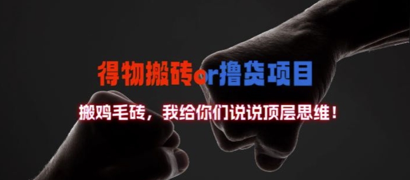 得物搬砖撸货项目?掰下数据，我给你们说说顶层思维【揭秘】-E网资源