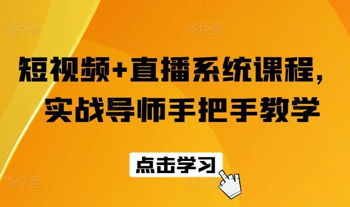 短视频+直播系统课程，实战导师手把手教学-E网资源