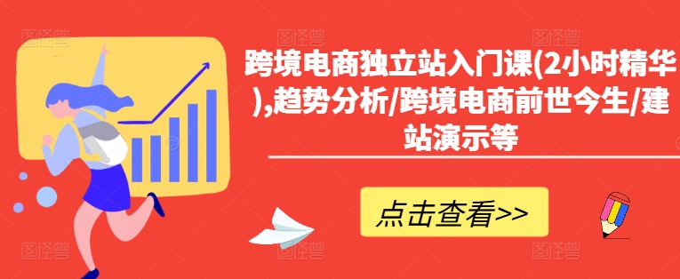 跨境电商独立站入门课(2小时精华),趋势分析/跨境电商前世今生/建站演示等-E网资源