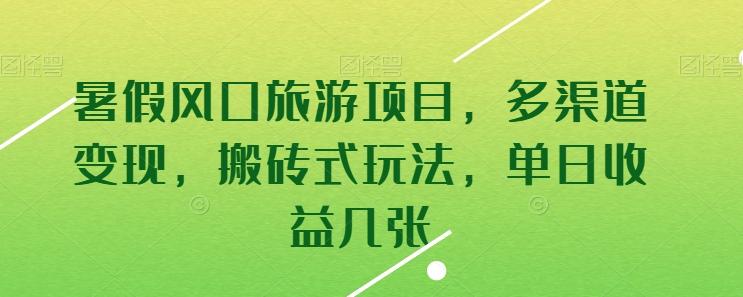 暑假风口旅游项目，多渠道变现，搬砖式玩法，单日收益几张【揭秘】-E网资源