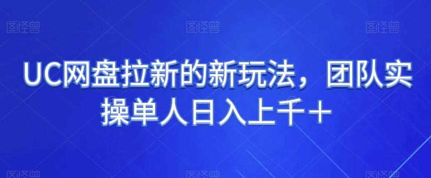UC网盘拉新的新玩法，团队实操单人日入上千＋-E网资源