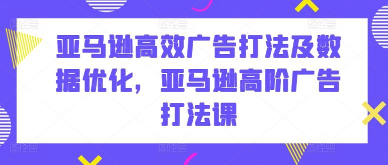 亚马逊高效广告打法及数据优化，亚马逊高阶广告打法课-E网资源