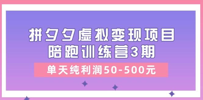 某收费培训《拼夕夕虚拟变现项目陪跑训练营3期》单天纯利润50-500元-E网资源