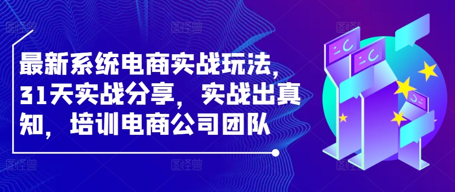 最新系统电商实战玩法，31天实战分享，实战出真知，培训电商公司团队-E网资源