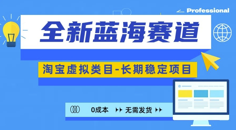全新蓝海赛道，淘宝虚拟类目，长期稳定，可矩阵且放大-E网资源