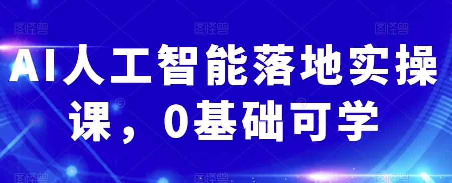 AI人工智能落地实操课，0基础可学-E网资源