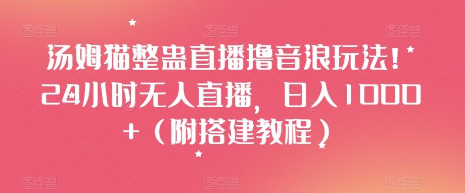 汤姆猫整蛊直播撸音浪玩法！24小时无人直播，日入1000+（附搭建教程）【揭秘】-E网资源