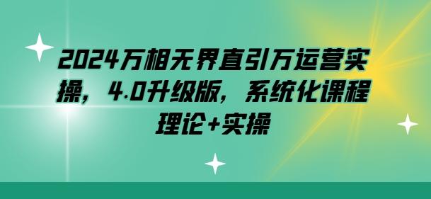 2024万相无界直引万运营实操，4.0升级版，系统化课程 理论+实操-E网资源