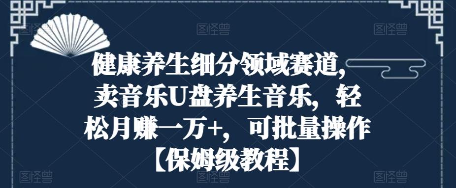 健康养生细分领域赛道，卖音乐U盘养生音乐，轻松月赚一万+，可批量操作【保姆级教程】-E网资源