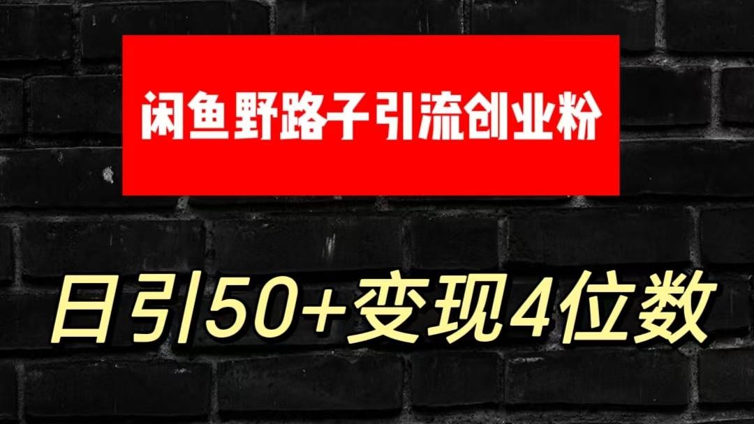 大眼闲鱼野路子引流创业粉，日引50+单日变现四位数-E网资源