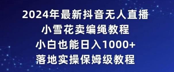 2024年抖音最新无人直播小雪花卖编绳项目，小白也能日入1000+落地实操保姆级教程【揭秘】-E网资源