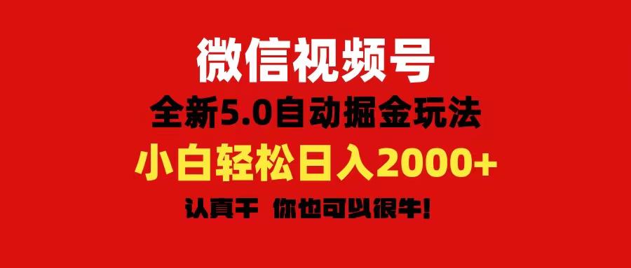微信视频号变现，5.0全新自动掘金玩法，日入利润2000+有手就行-E网资源