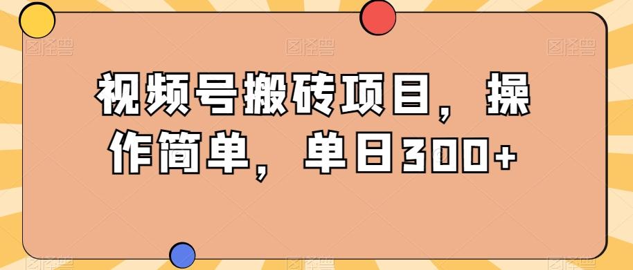 视频号搬砖项目，操作简单，单日300+-E网资源