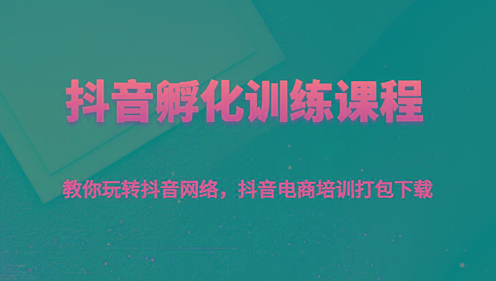 抖音孵化训练课程-教你玩转抖音网络，抖音电商培训打包下载-E网资源