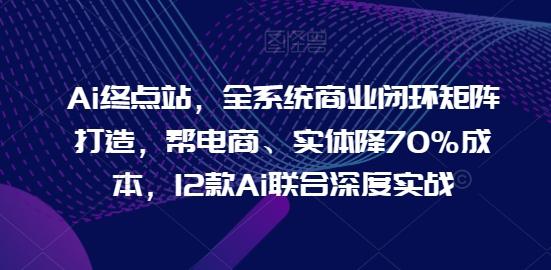 Ai终点站，全系统商业闭环矩阵打造，帮电商、实体降70%成本，12款Ai联合深度实战-E网资源