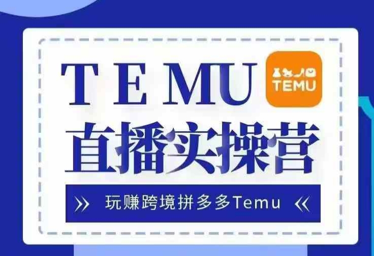 Temu直播实战营，玩赚跨境拼多多Temu，国内电商卷就出海赚美金-E网资源