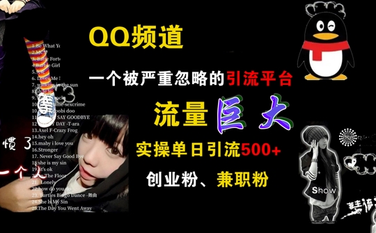 QQ频道，一个被严重忽略的引流平台，流量巨大 实操单日引流500+创业粉兼职粉【揭秘】-E网资源