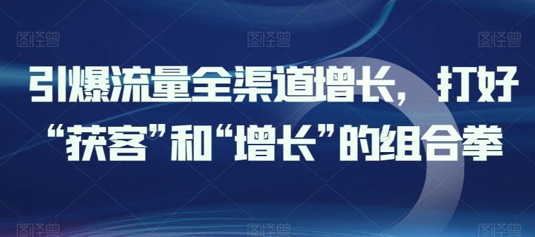 引爆流量全渠道增长，打好“获客”和“增长”的组合拳-E网资源