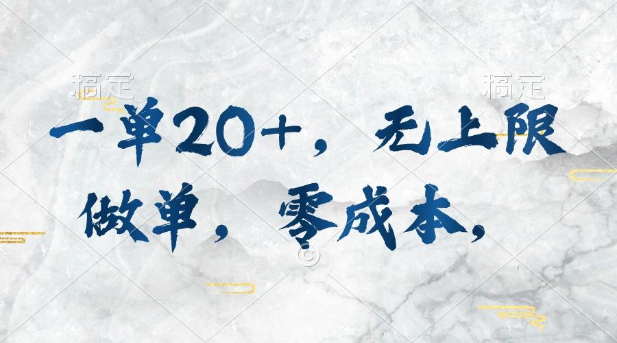 一单20+，无上限做单，零成本，执行就有收入-E网资源