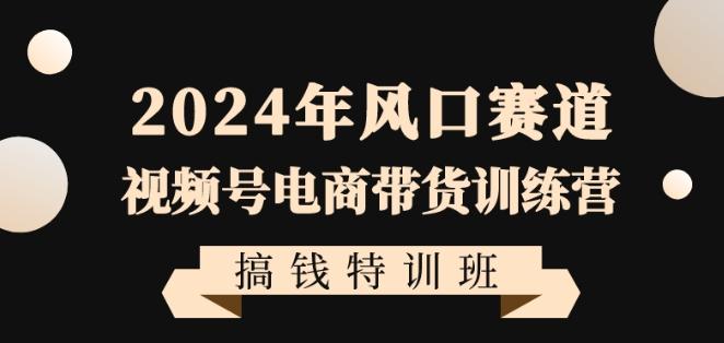2024年风口赛道视频号电商带货训练营搞钱特训班，带领大家快速入局自媒体电商带货-E网资源