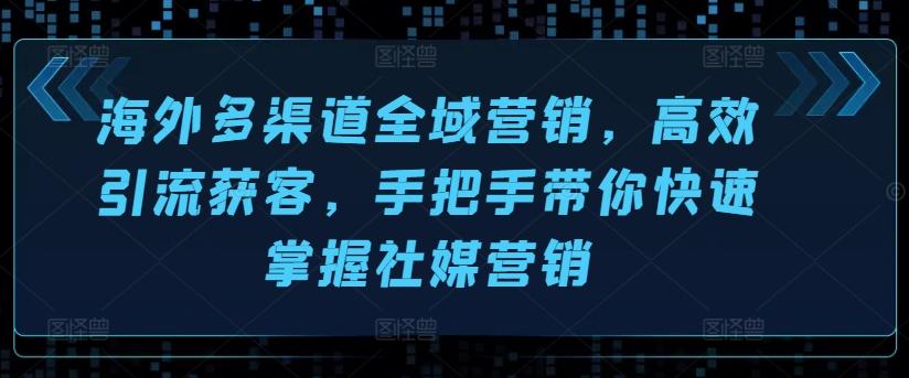海外多渠道全域营销，高效引流获客，手把手带你快速掌握社媒营销-E网资源