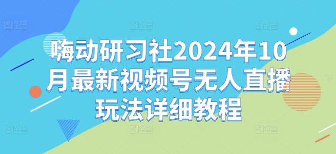 嗨动研习社2024年10月最新视频号无人直播玩法详细教程-E网资源