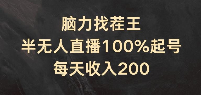 脑力找茬王，半无人直播100%起号，每天收入200+【揭秘】-E网资源